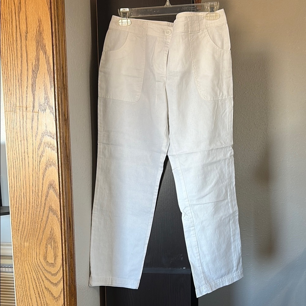 New York and Company Women’s Sz 4 55% Linen Ankle Pants